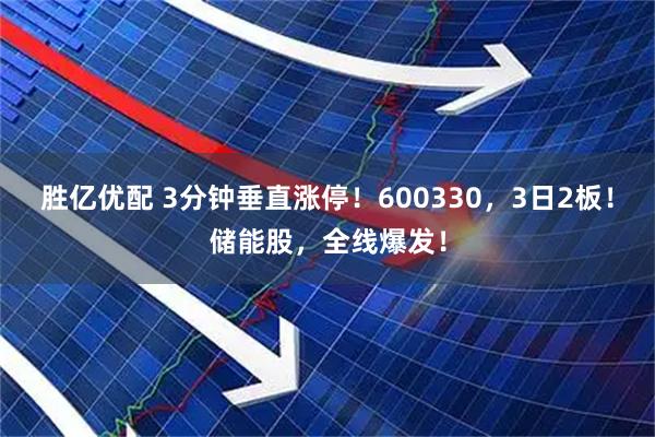 胜亿优配 3分钟垂直涨停！600330，3日2板！储能股，全线爆发！